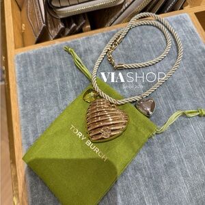 Tory Burch Logo Heart Cord Necklace‎ Valentine’s Day Edition, $275